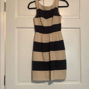 Cream & blue colored dress